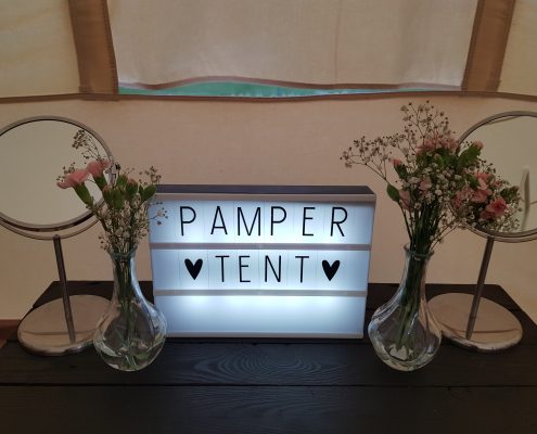 Pamper tent small table
